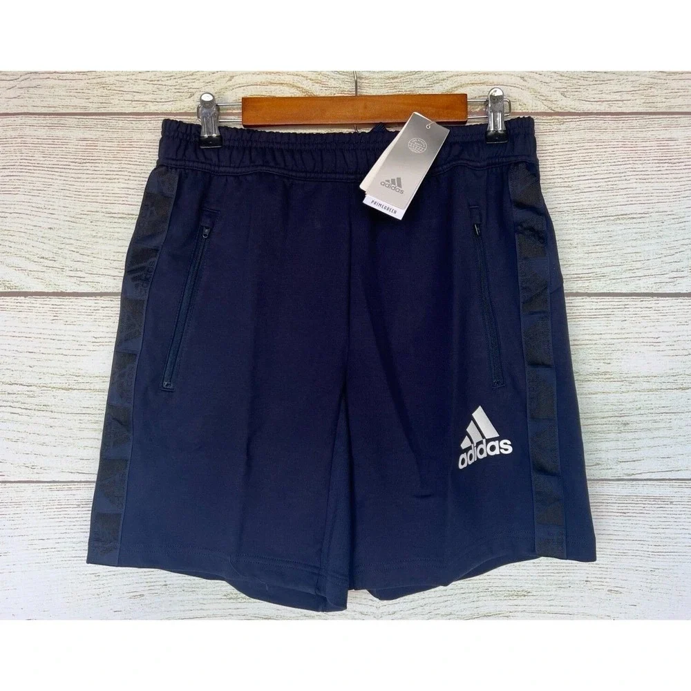 Adidas Athletic Shorts Mens Size XLarge‎ Blue M MT SHO Zip Pocket Shorts New